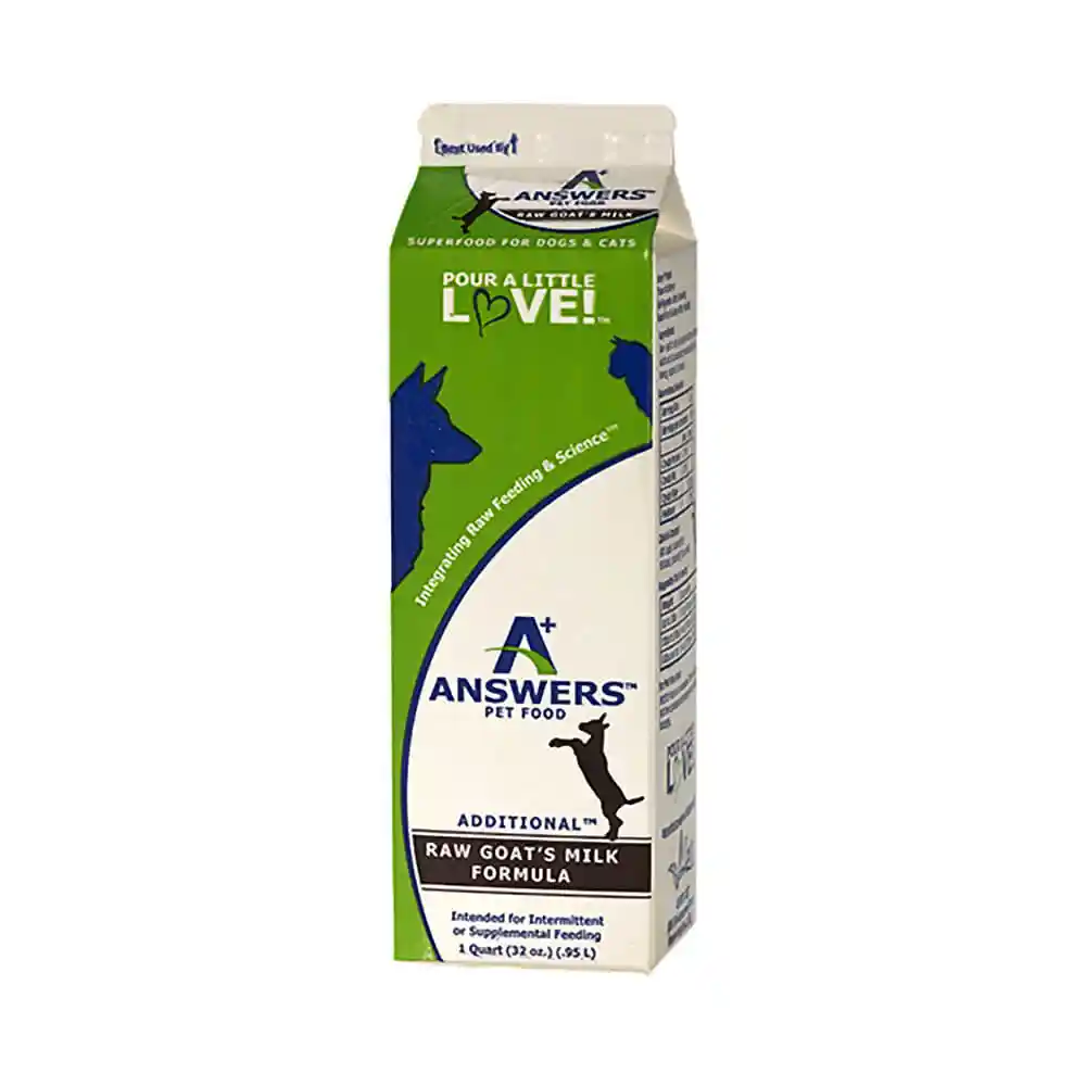 Answers Frozen Power Pours Fermented Raw Goat Milk for Dogs and Cats 32-oz