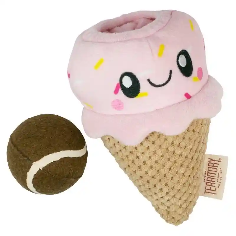 Territory 2 In 1 Plush Ice Cream Toy for Dogs 8"