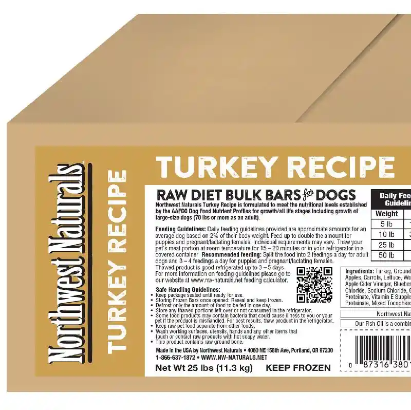Northwest Nats Frzn Raw Trky Bulk Bars 25-lb