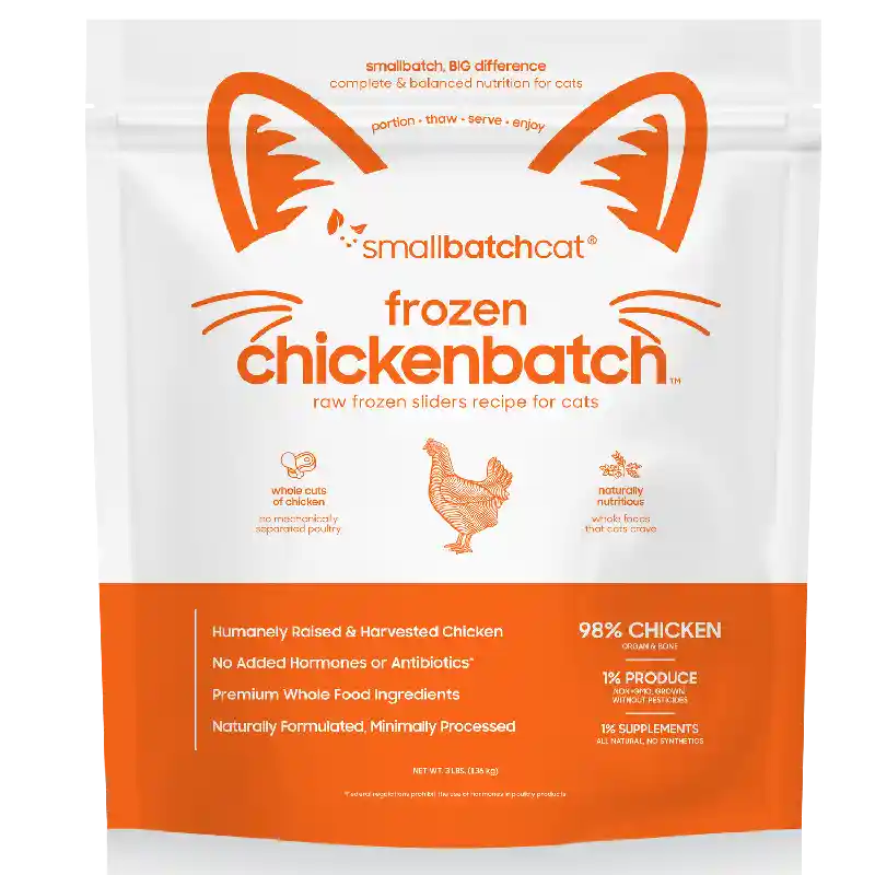 SmallBatch Cat Frozen Raw Chicken Sliders 3-lb