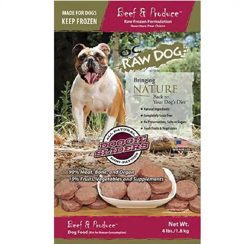 Frozen Raw Beef & Produce Mini Patties for Dogs 4-lb