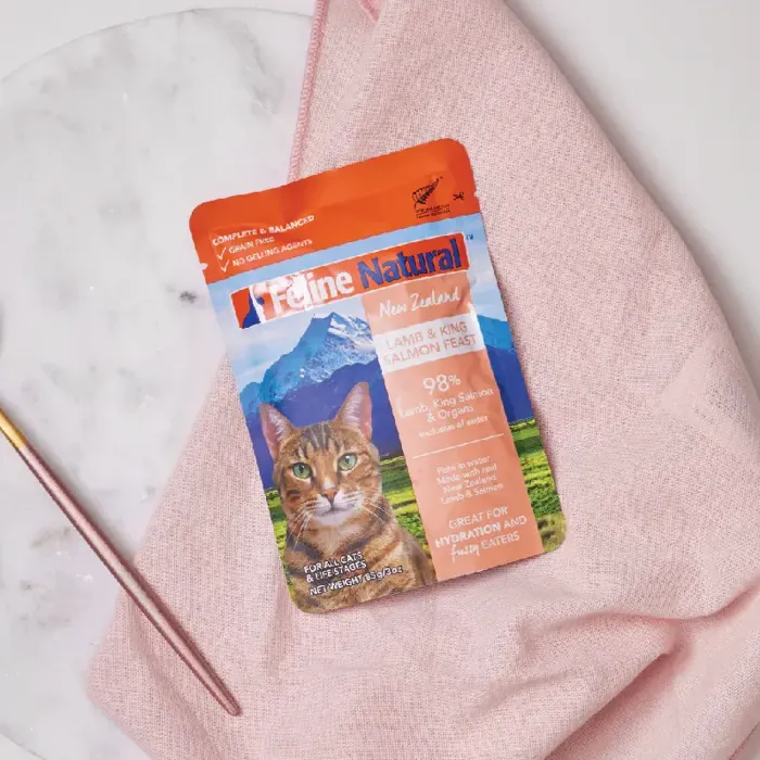 Feline Natural New Zealand Lamb & King Salmon Feast Pouch 3 Oz