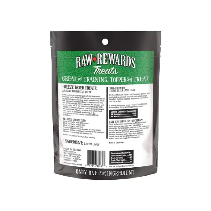 Northwest Naturals Freeze-Dried Lamb Liver for Dogs and Cats 3oz