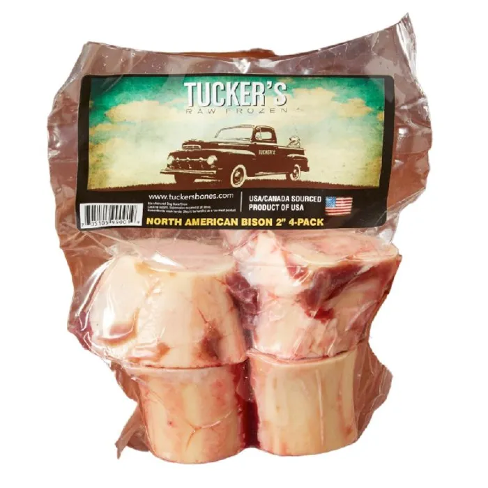 Tucker's Frozen Raw Bison Bones 2" 4 Pack