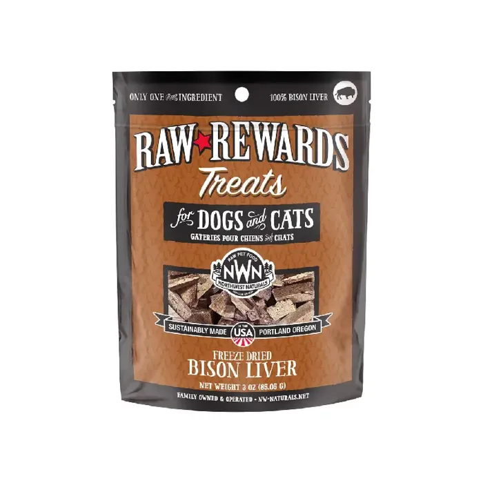 Northwest Naturals Freeze-Dried Bison Liver for Dogs and Cats 3-oz