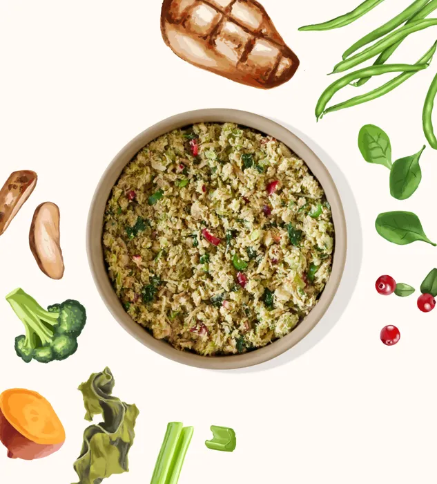 My Perfect Pet reduced-carb chicken recipe food contents