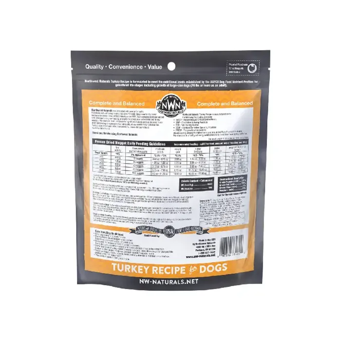 Northwest Naturals Freeze Dried Turkey Nuggets for Dogs 25oz
