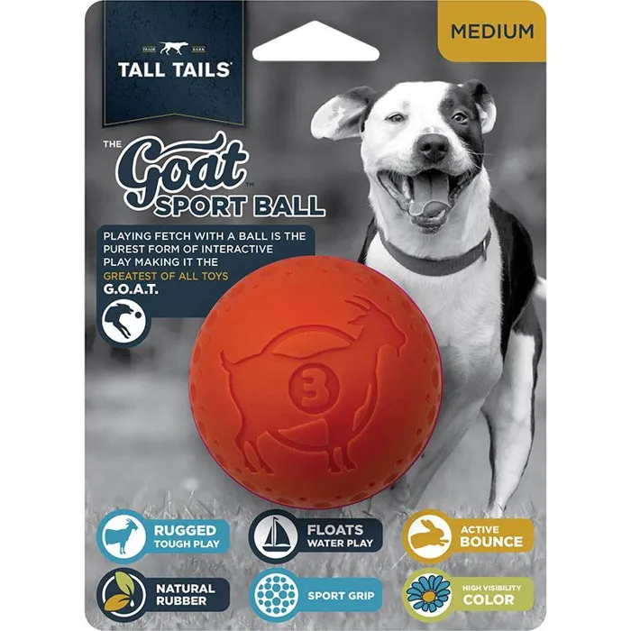 Tall Tails Toy Goat Ball Orange 3"