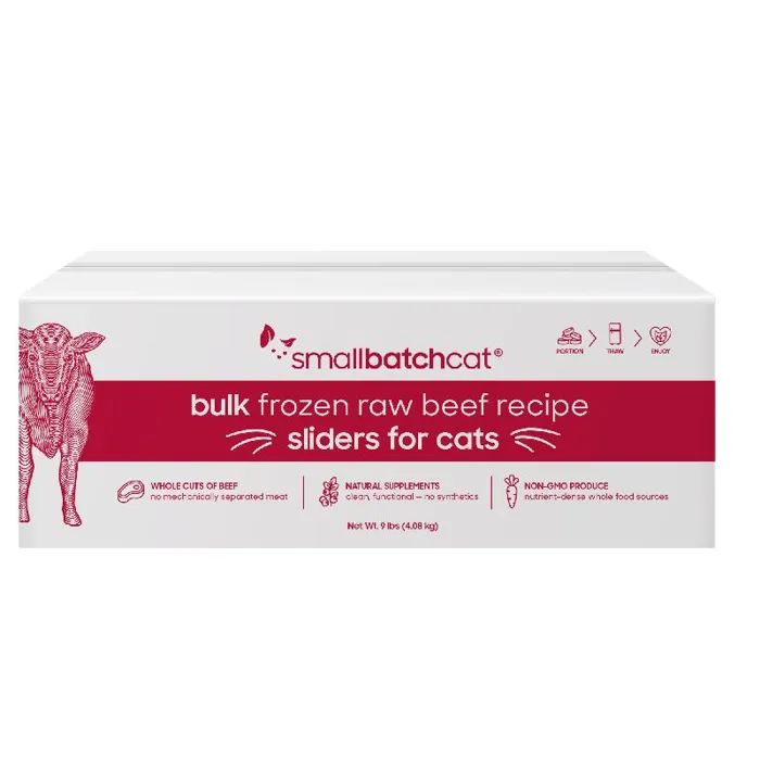 SmallBatch Frozen Raw Beef Sliders for Cats 9-lb