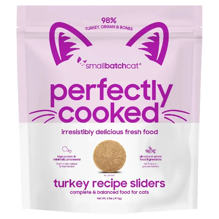 SmallBatch Frozen Perfectly Cooked Turkey Recipe for Cats 2lb
