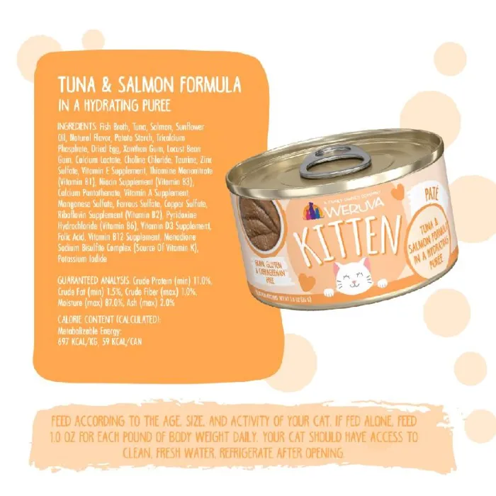 Weruva Kitten Can 3 Oz Tuna Salmon Puree 12/tr