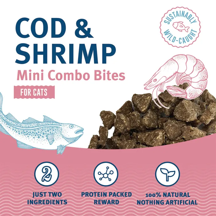 Icelandic For Cats Cod & Shrimp Combo Bites 1.7-oz