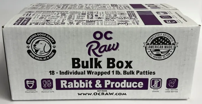 Oc Raw Raw Frozen Rabbit & Produce 18-lb