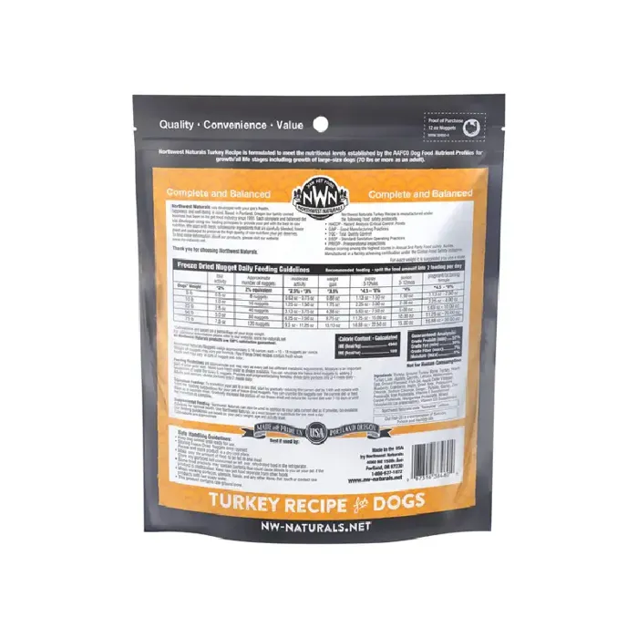Northwest Naturals Freeze-Dried Turkey Nuggets for Dogs 12-oz