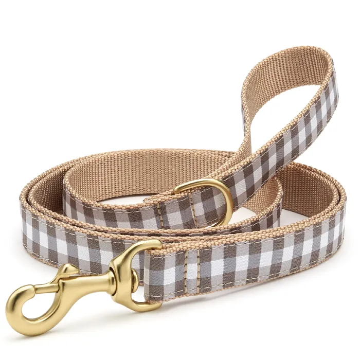 Gray Buffalo Check Dog Collar Large