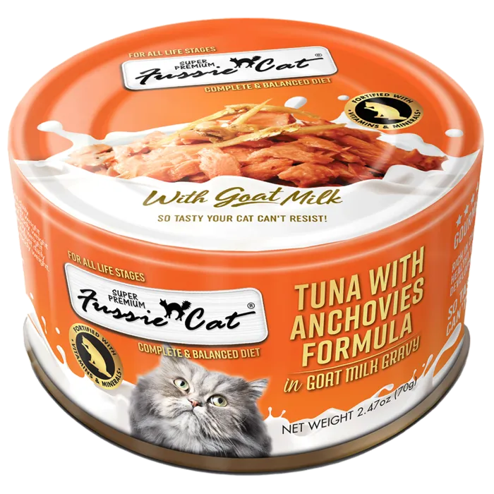 Fussie Cat Tuna Anchovies Goats Milk 2.47-oz