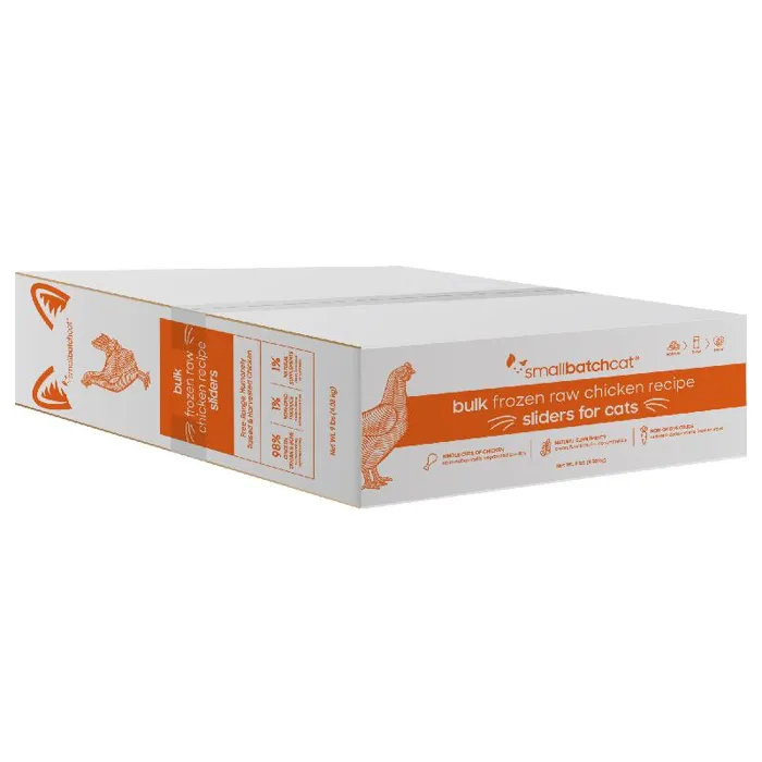 SmallBatch Frozen Raw Chicken Sliders for Cats 9-lb