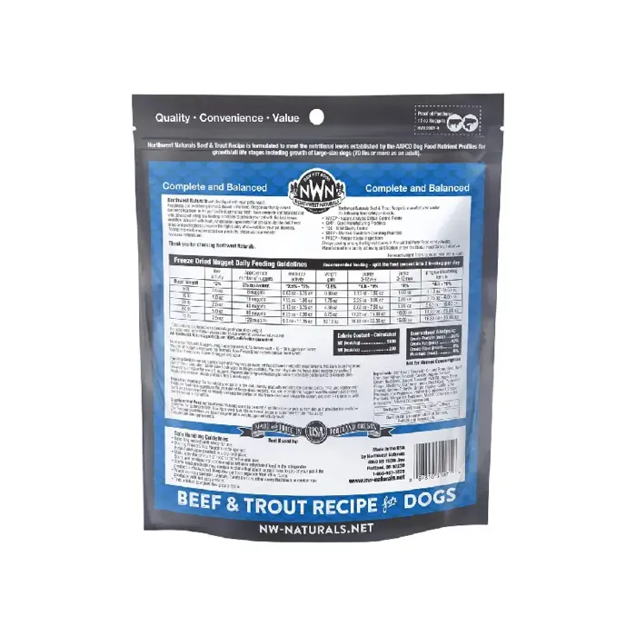Northwest Naturals Freeze-Dried Beef & Trout Nuggets for Dogs 12-oz