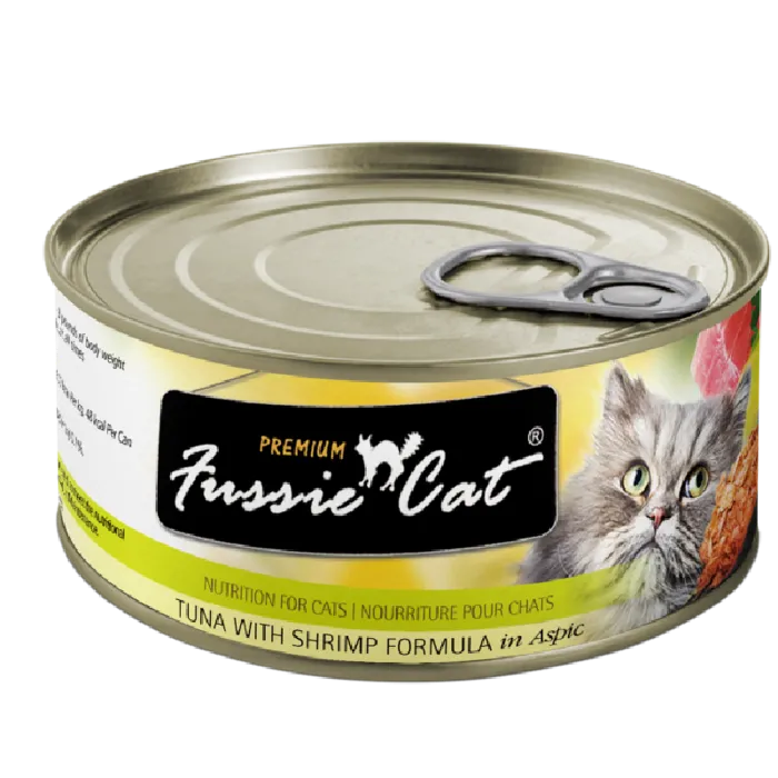 Fussie Cat Premium Tuna With Shrimp Can Food Case