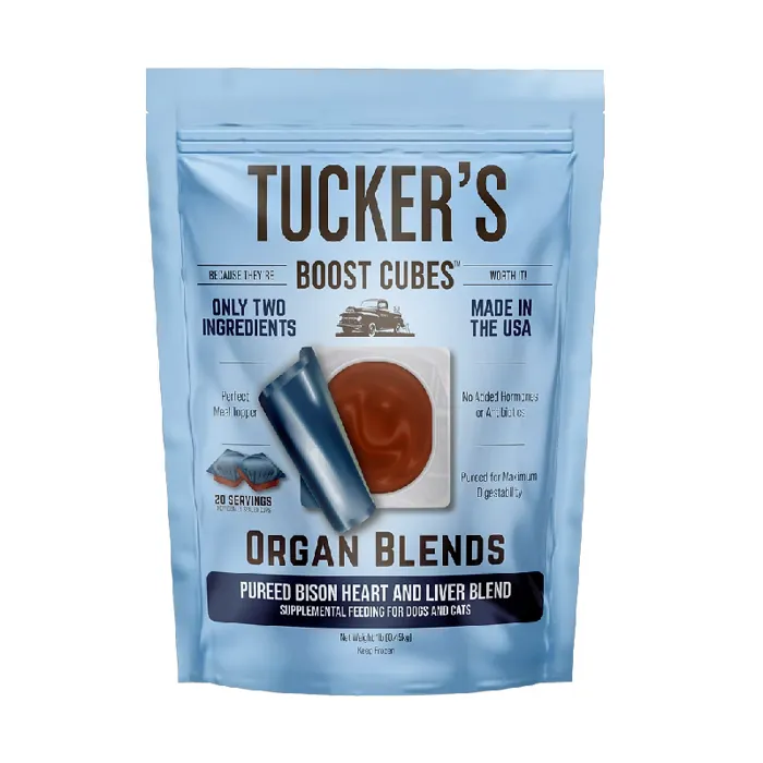 Tuckers Dog Boost Cubes Bison Heart Lvr Frozen 1-l