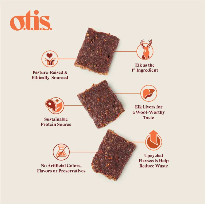 Otis Wild Things Elk Jerky Dog Treat 4-oz