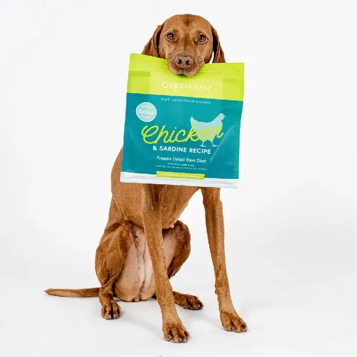 Green Juju Freeze-Dried Extras Chicken & Sardine Recipe for Dogs and Cats 14 Oz