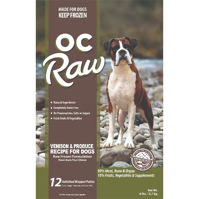 Oc Raw Frozen Dog Venison And Produce Patties 6#