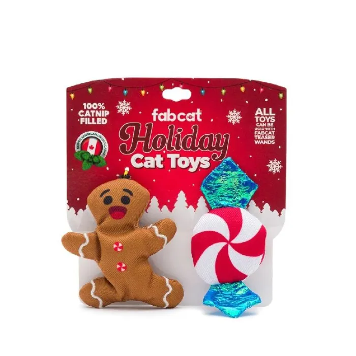 Fab Dog Cat Holiday Gingerbread & Peppermint 2-pk