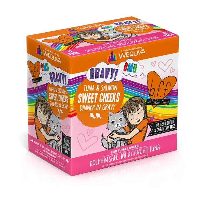 b.f.f. Tuna & Salmonmn Sweet Cheeks Pouches Wet Cat 3-oz