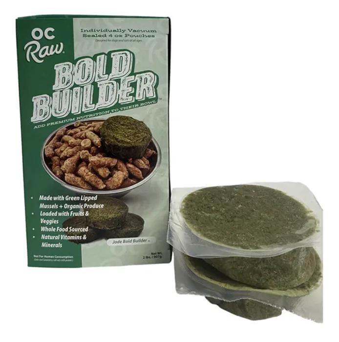 OC Raw Jade Bold Builder 2 lb box and frozen pouches