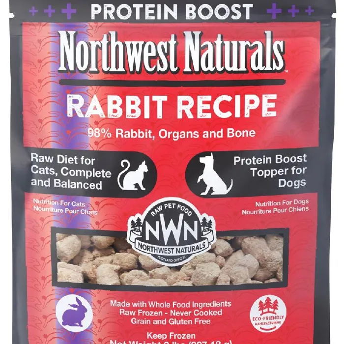 Northwest Naturals Frozen Raw Rabbit Recipe for Cats and Dogs 2LB