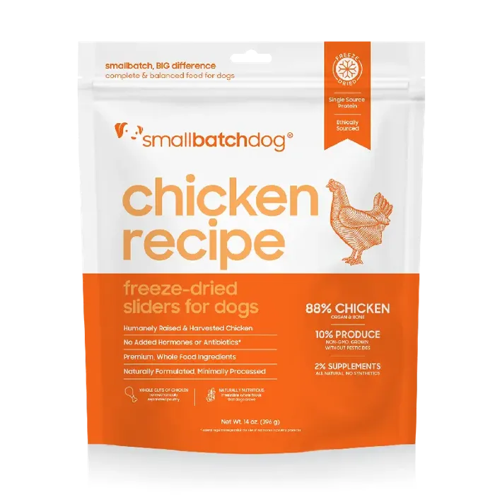 SmallBatch Freeze Dried Chicken Sliders for Dogs 14-oz