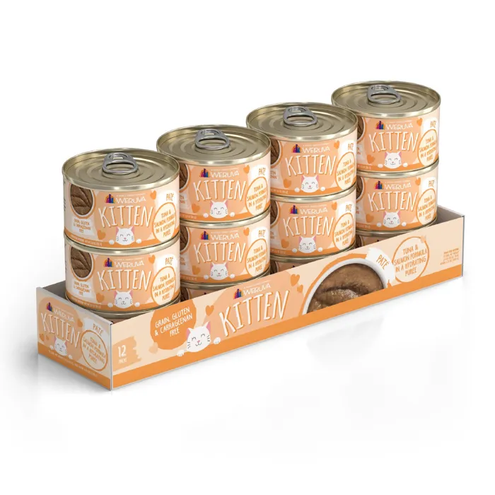 Weruva Kitten Tuna & Slmn In a Hydrating Puree Wet Cat Food Can, 3-oz