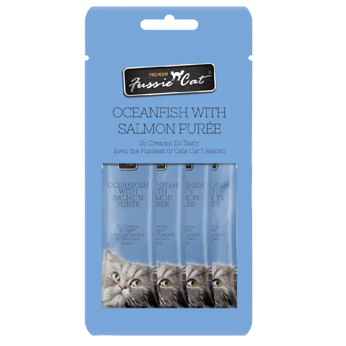 Fussie Cat Oceanfish Puree 4pk Tubes 0.5-oz