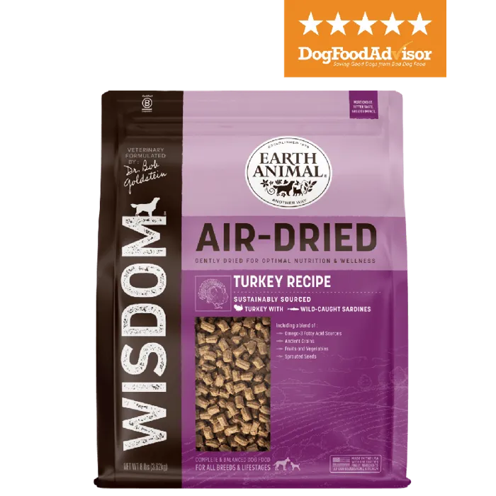 Earth Animal Wisdom Air-Dried Turkey Recipe for Dogs 8-lb