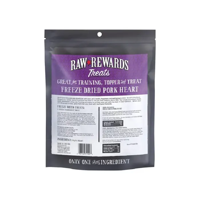 Northwest Naturals Freeze-Dried Pork Heart for Dog and Cats 3-oz