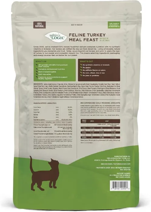 Nature's Logic Cat Turkey Meal Kibble 3.3 Lbs