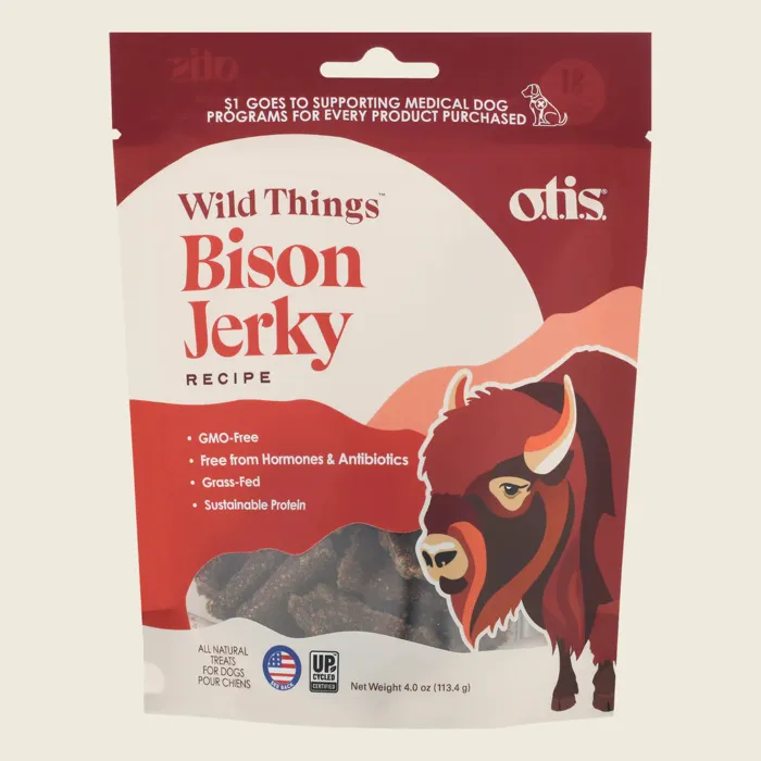 Otis Dog Wild Things Bison Jerky 4-oz