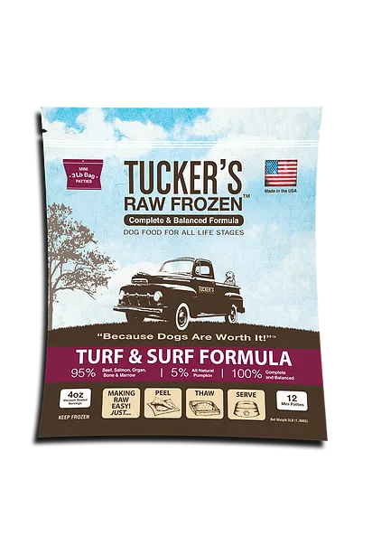 Tucker's Raw Frzn Complete & Balanced Turf & Surf Food For Dogs, 6-lb