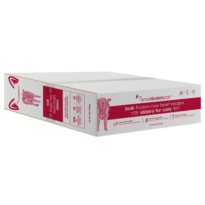 SmallBatch Frozen Raw Beef Sliders for Cats 9-lb