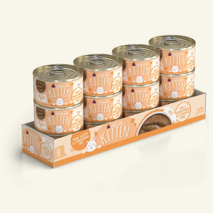 Weruva Kitten Tuna & Slmn In a Hydrating Puree Wet Cat Food Can, 3-oz