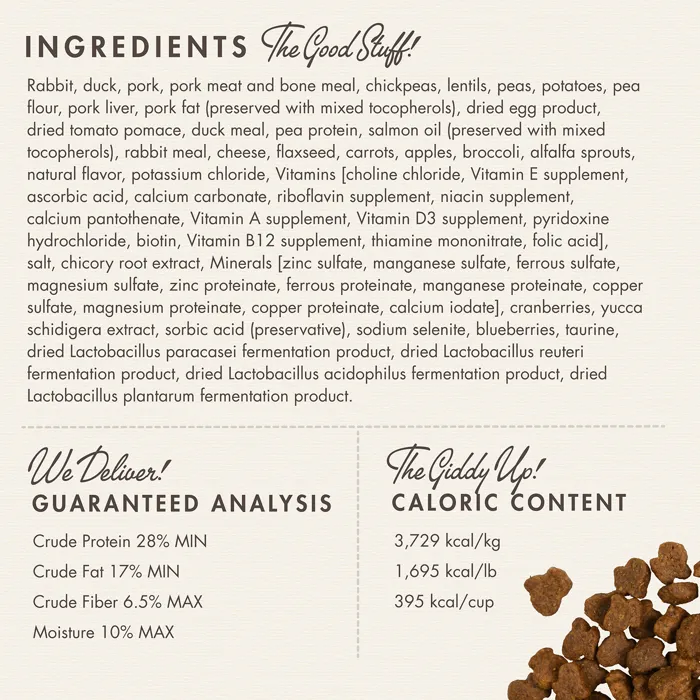 Fromm Hasen Duckenpfeffer ingredients and guaranteed analysis