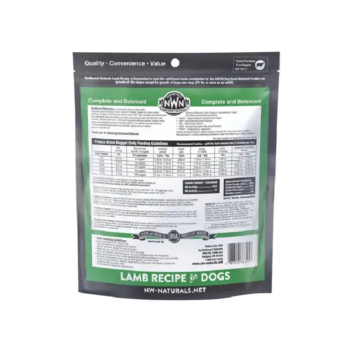 Northwest Naturals Freeze-Dried Lamb Nuggets for Dogs 12-oz