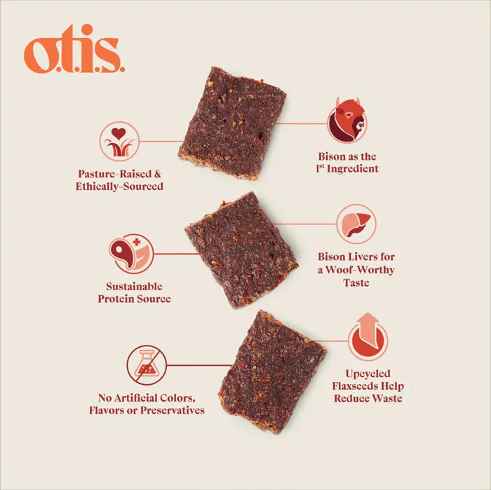 Otis Dog Wild Things Bison Jerky 4-oz