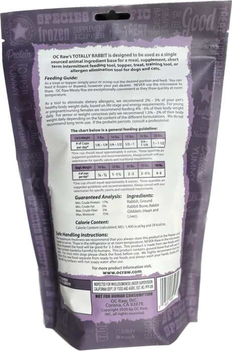 Oc Raw Dog Frozen Rabbit & Produce Rox 2-lb