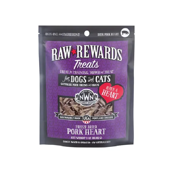 Northwest Naturals Freeze-Dried Pork Heart for Dogs and Cats 10oz