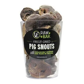 Vital 1 Oz Dog 1 Pk Pig Snout Raw Bar Freezedried Treat34/bx