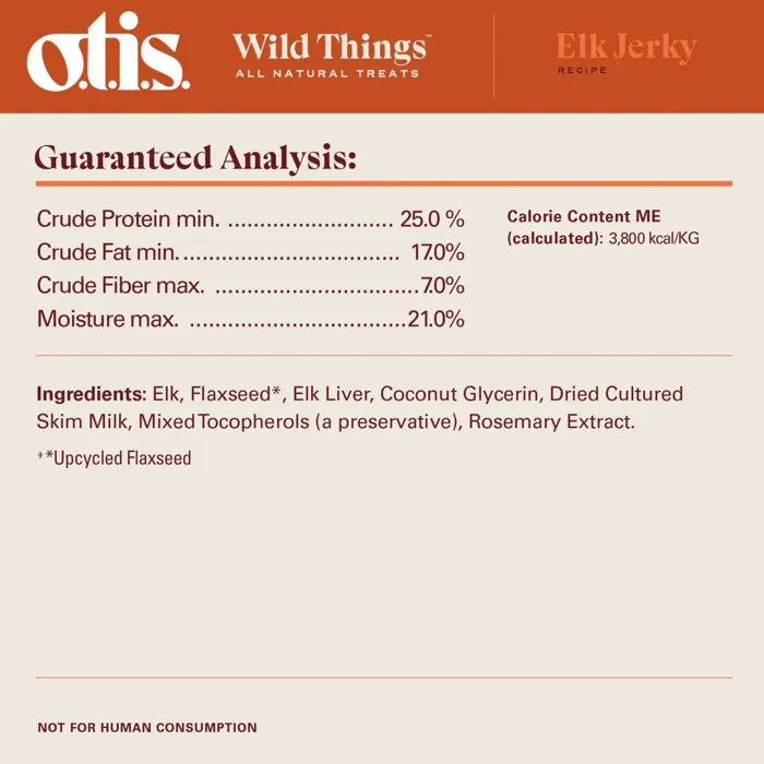 Otis Wild Things Elk Jerky Dog Treat 4-oz