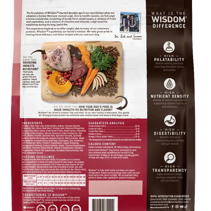 Earth Animal Wisdom Air-Dried From the Land Recipe for Dogs 8-lb