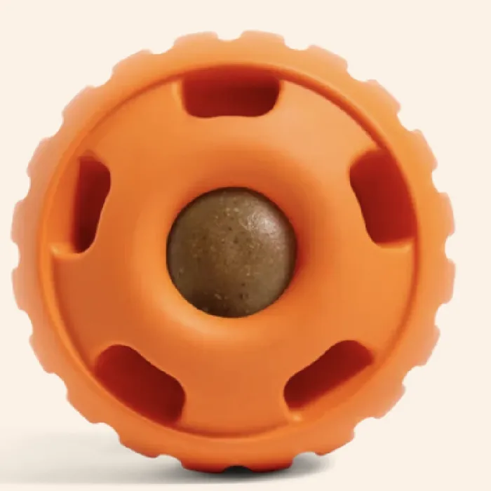 Woof Pumpkin Pupsicle Large front view with treat